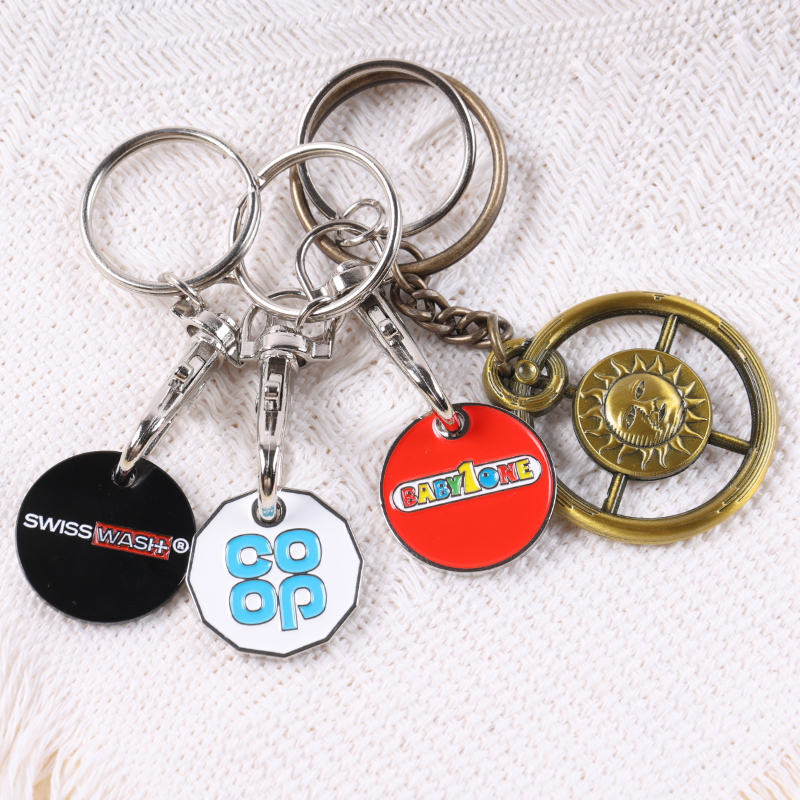 Breloc personalizat cadou excelent, din aliaj de zinc, turnat sub presiune, cu logo tipărit Brelocuri personalizate în formă rotundă 1