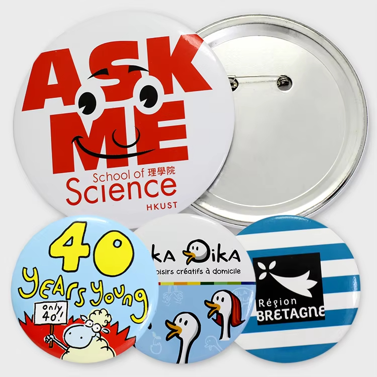 Button Badge Maker Custom Printed Design Logo Round Tin Button Badge 1