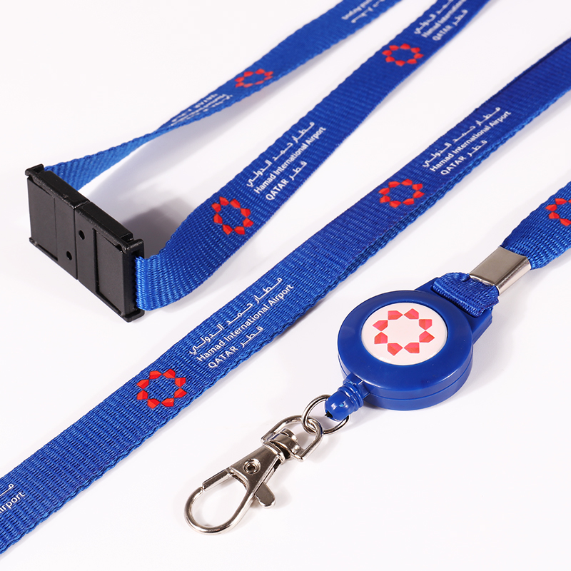 Fabrikk tilpasset polyester silkeskjermutskrift lanyard med merket hjulholder 6