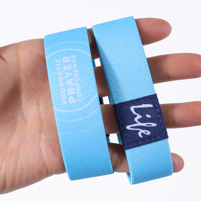 Benutzerdefinierte reversible elastische Armbänder Umweltfreundliches Armband mit Wärmeübertragungsdruck 2