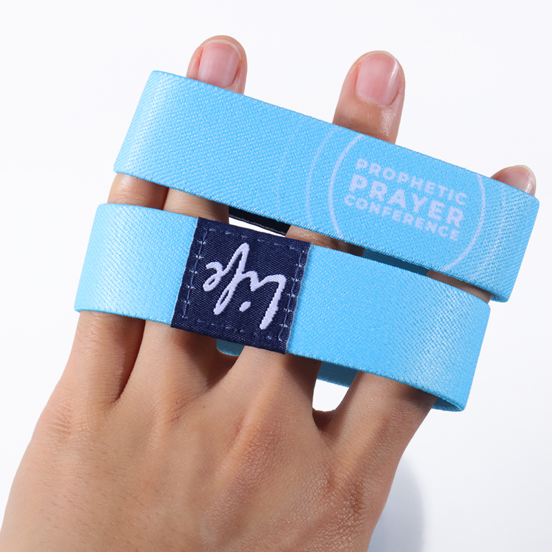 Benutzerdefinierte reversible elastische Armbänder Umweltfreundliches Armband mit Wärmeübertragungsdruck 4