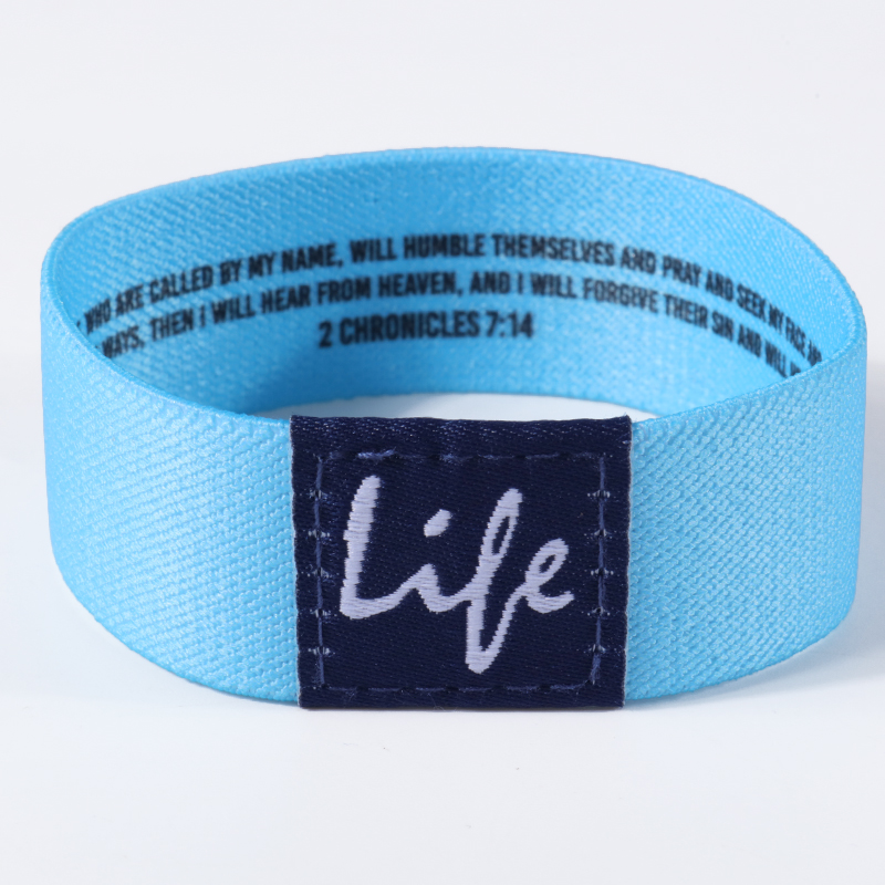 Benutzerdefinierte reversible elastische Armbänder Umweltfreundliches Armband mit Wärmeübertragungsdruck 5