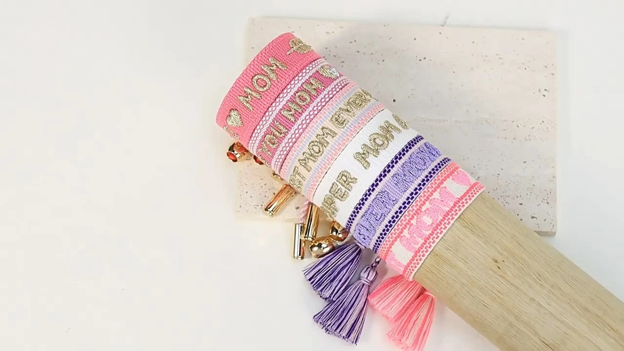 Ručno izrađena slova LOVE LJUBAV EMBIODERY TASSEL BRACELET Moda podesiva narukvice za prijateljstvo 1