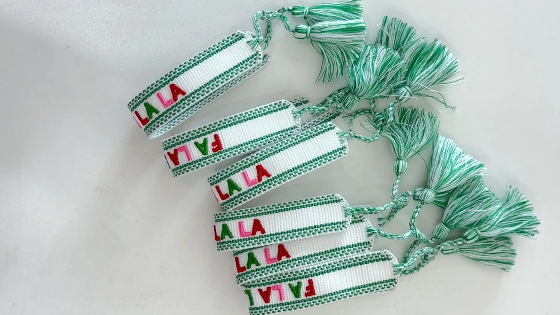 Embroidered Bracelet Factory Custom Adjustable Woven Bracelet with Words 1