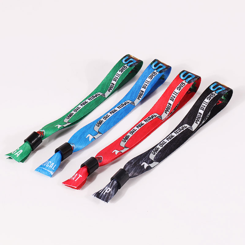 Brugerdefinerede disponible stof armbånd polyester håndledsbånd til begivenhed festivalklub -koncert 3