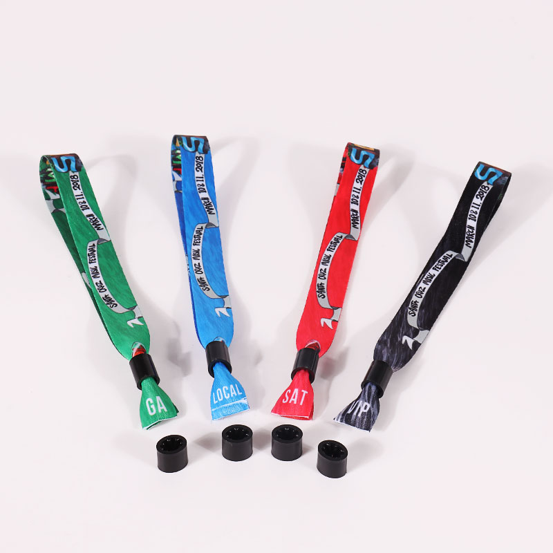 Brugerdefinerede disponible stof armbånd polyester håndledsbånd til begivenhed festivalklub -koncert 2