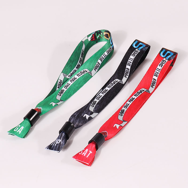 Brugerdefinerede disponible stof armbånd polyester håndledsbånd til begivenhed festivalklub -koncert 4