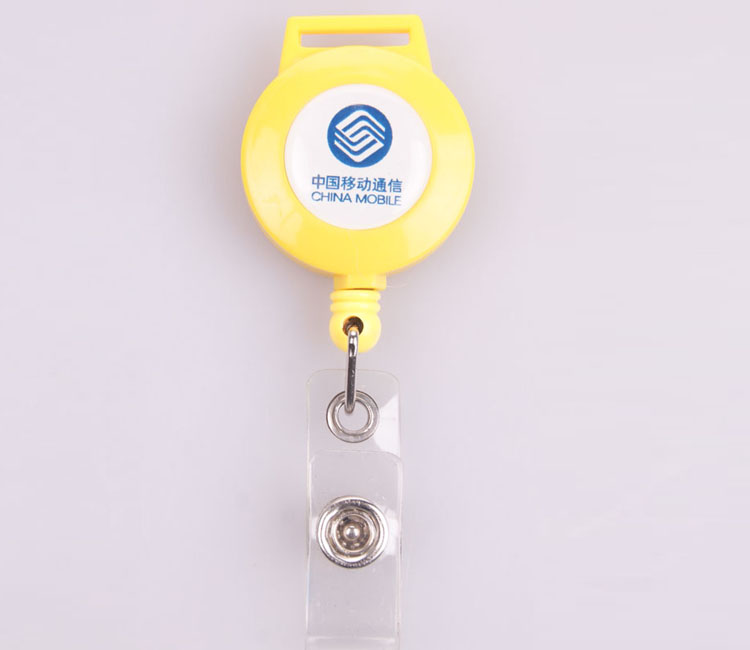 Brugerdefineret udtrækkelig badge Holder Reel Plastic Abs Round Badge Reel med rygklip 5