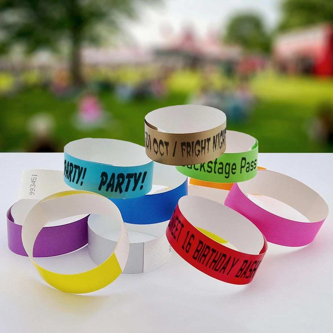 Bracciale in carta da polso personalizzato in fabbrica Bracciale in Tyvek monouso personalizzato per la stampa 1