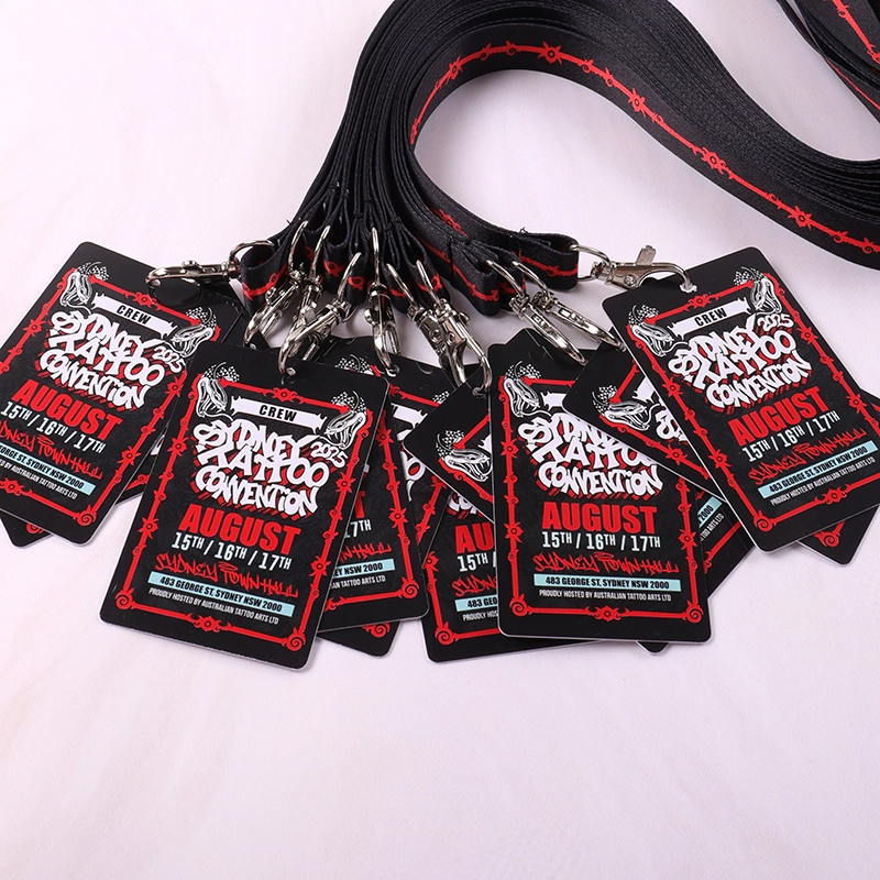 Personalizza il tuo logo Design Black Festival Events PVC Card per cordino 1