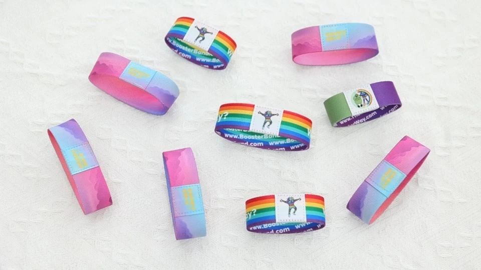 Custom Chip RFID Elastic Wristband Printed Polyester Elastic Bracelet 1