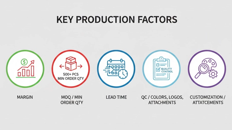 Reseller priorities for wholesale lanyards including margin, MOQ, lead time, customization, and quality control