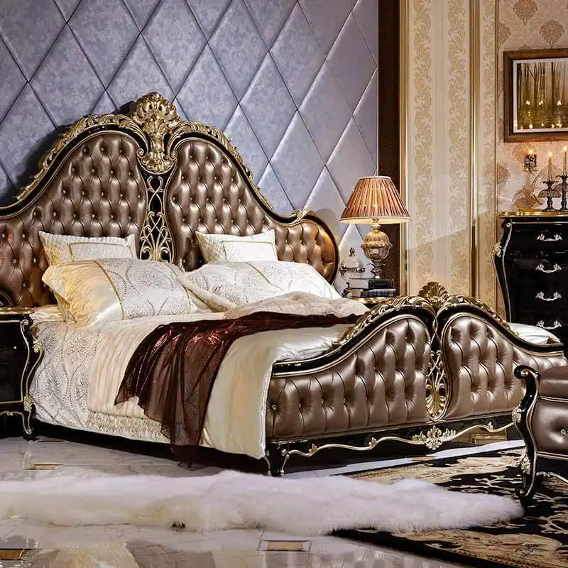 classic king size bed design wood green Warranty James Bond 2