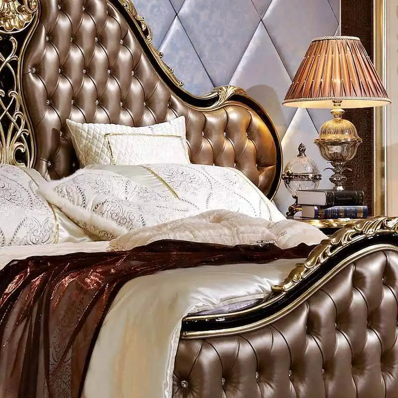 classic king size bed design wood green Warranty James Bond 3