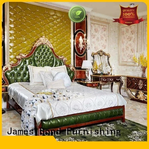 Bán buôn giường cỡ King cổ điển màu bạc thương hiệu James Bond cổ điển 1