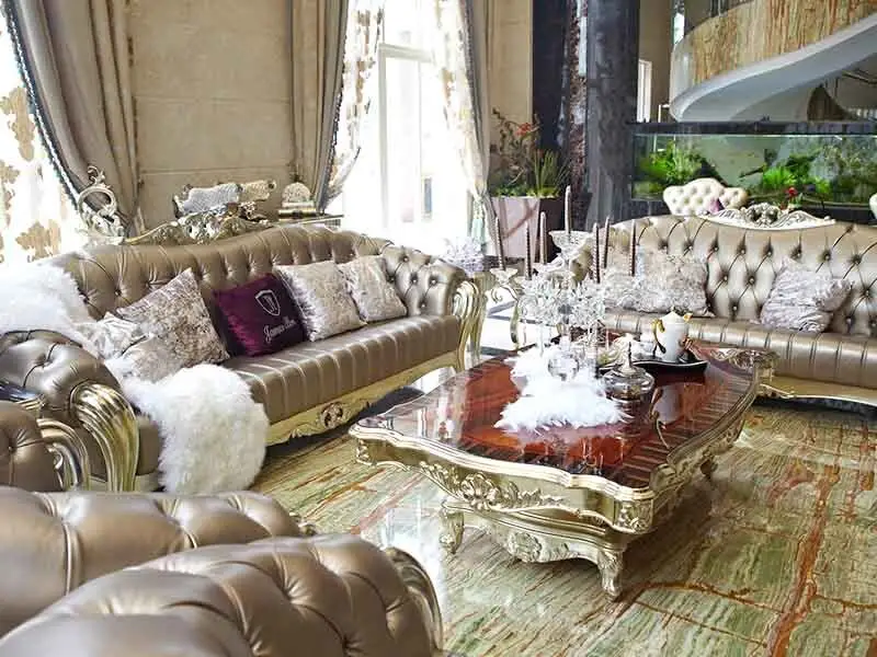 furniture green luxury sofa wood James Bond company 3