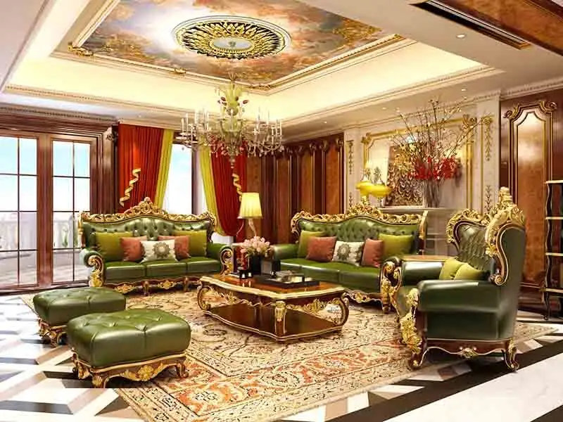 James Bond Brand light wood luxury sofa luxury factory 5