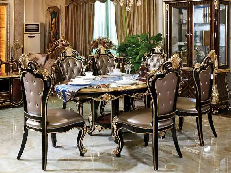 round resin electric classic dining table and chairs James Bond Brand 2
