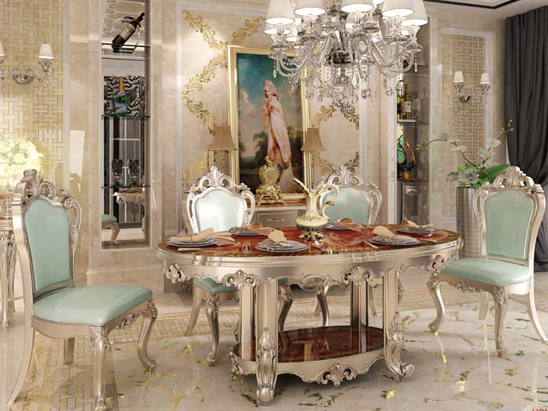 round resin electric classic dining table and chairs James Bond Brand 3