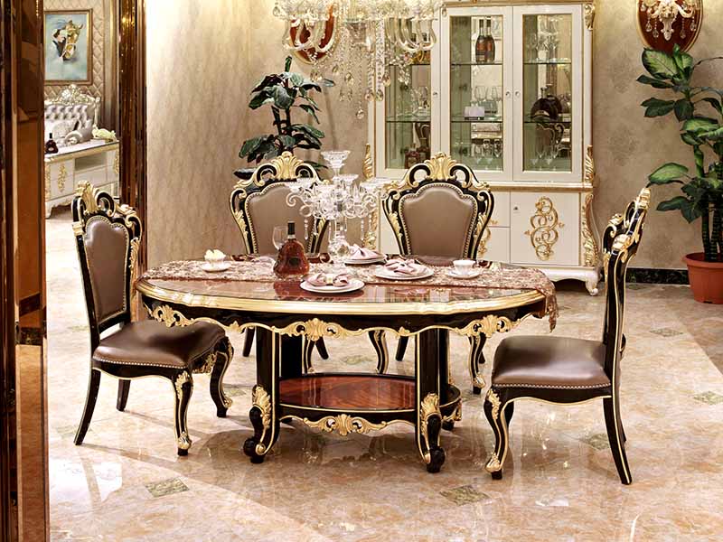 round resin electric classic dining table and chairs James Bond Brand 4