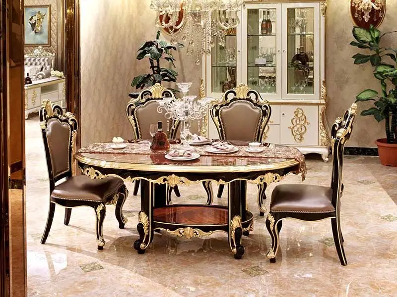 round resin electric classic dining table and chairs James Bond Brand 4