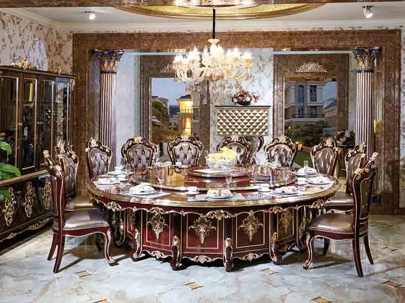 piano Table à manger classique argentée sur mesure marron James Bond 2