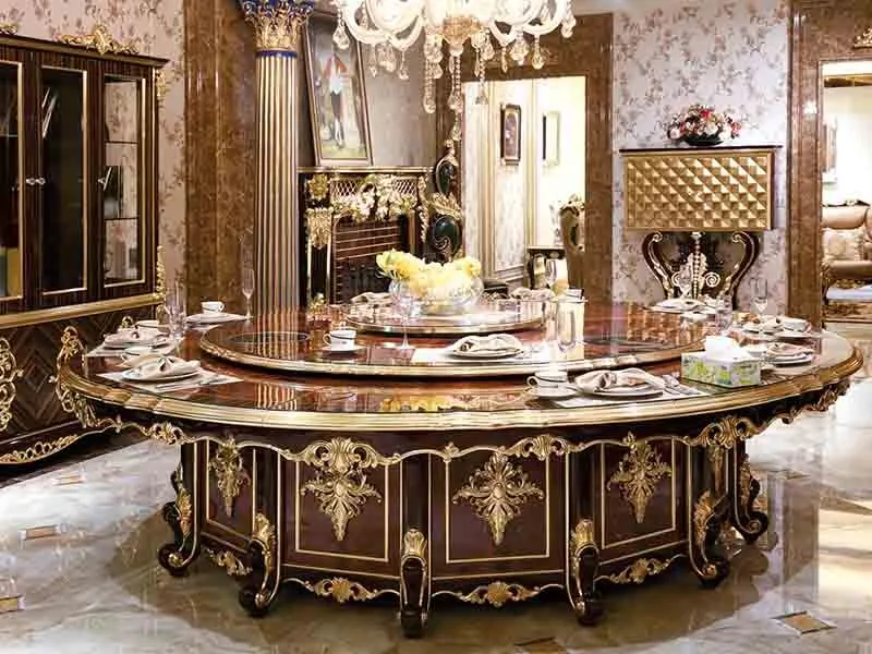 piano Table à manger classique argentée sur mesure marron James Bond 3
