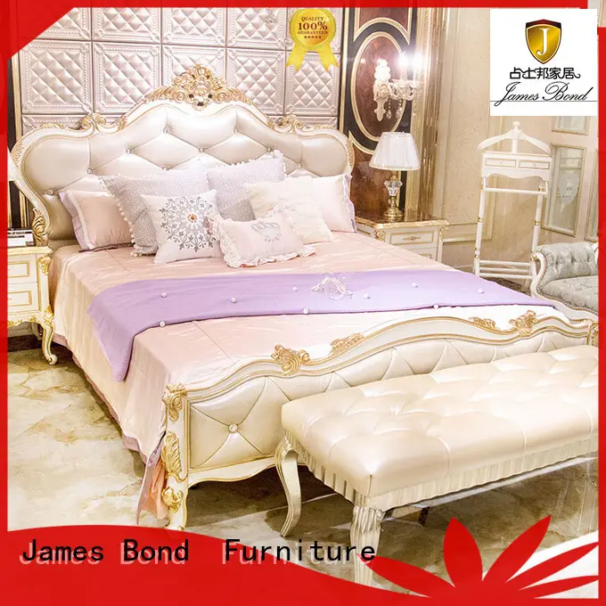 James Bond durable classic king size bed 14k gold for villa 1