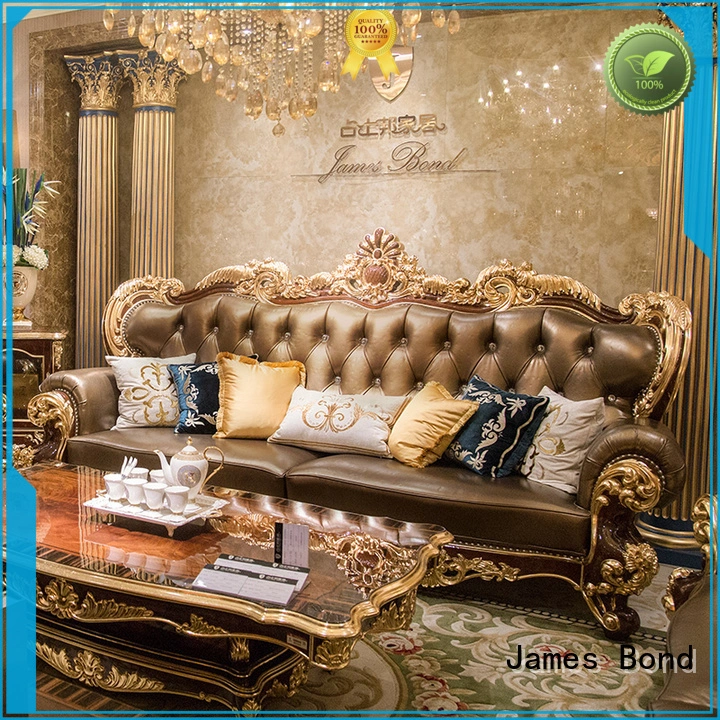 solid wood traditional sofas with legs factory direct supply for hotel James Bond 1