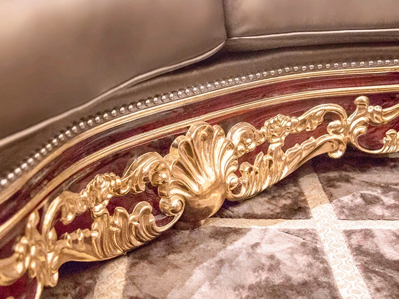 Sofa cổ điển James Bond Sofa truyền thống gỗ nguyên khối màu nâu nhạt A2810 6