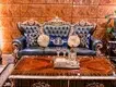 James Bond classical sofa design 14k gold and solid Deep blue A2815 3