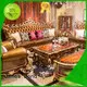 14k gold traditional sofa set solid wood for guest room James Bond 1
