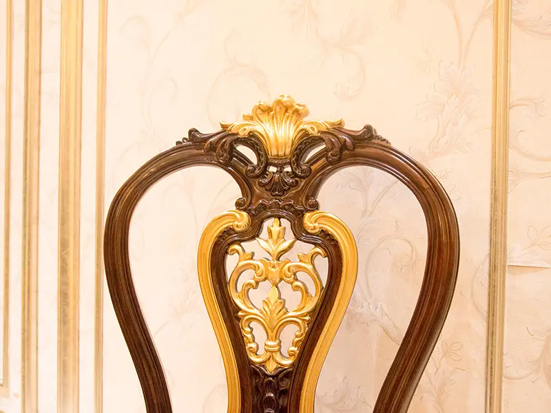James Bond classic dining chair 14k gold and solid wood Light brown JP606 2
