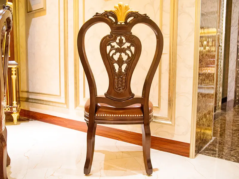 James Bond classic dining chair 14k gold and solid wood Light brown JP606 3