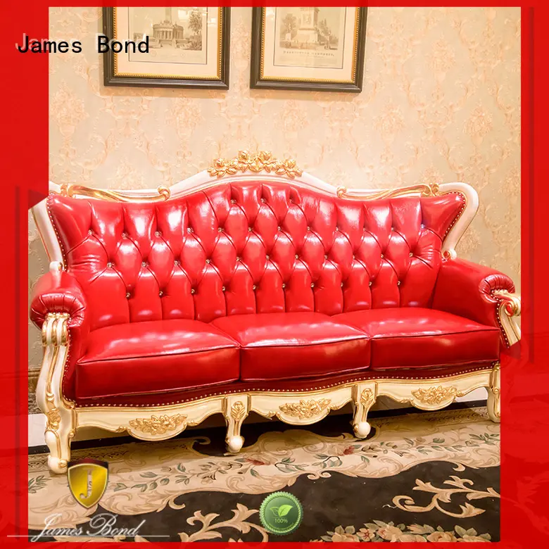 leather seat traditional style couches 14k gold for hotel James Bond 1