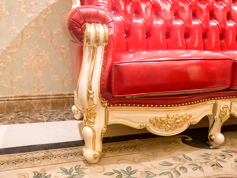 James Bond classical sofa design 14k gold and solid Red A2791 4