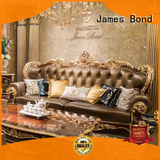 James Bond classical sofa furniture 14k gold and solid wood light brown A2820 1