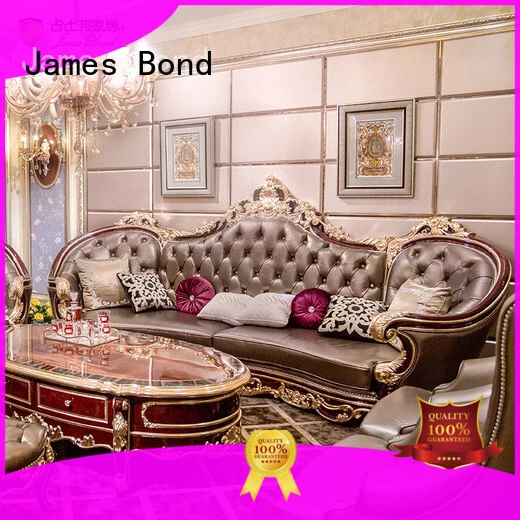 Sofa cổ điển James Bond Sofa truyền thống gỗ nguyên khối màu nâu nhạt A2810 1