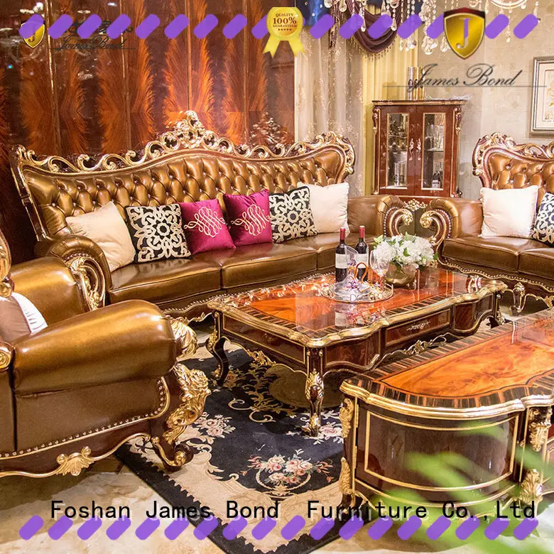 James Bond classical style sofa 14k gold and solid wood Brown / Deep green JP635 1