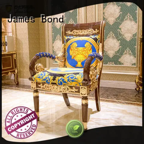 James Bond classical leisure chair 14k gold and solid wood brown leisure chair A978 1