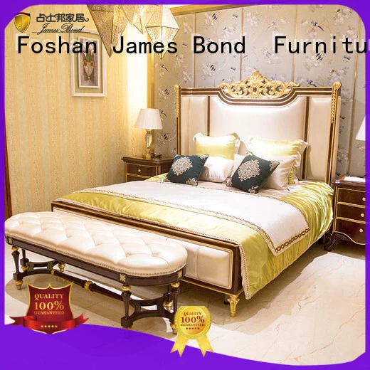 Giường cổ điển James Bond vàng 14k và gỗ nguyên khối Trắng JP660 1