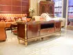 James Bond classical coffee table furniture 14k gold and solid wood with piano resin paint A tank barrels D2794 2