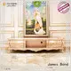 James Bond classical coffee table furniture 14k gold and solid wood with piano resin paint A tank barrels D2797 1