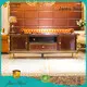 James Bond classical coffee table furniture 14k gold and solid wood with piano resin paint A tank barrels D2799 1