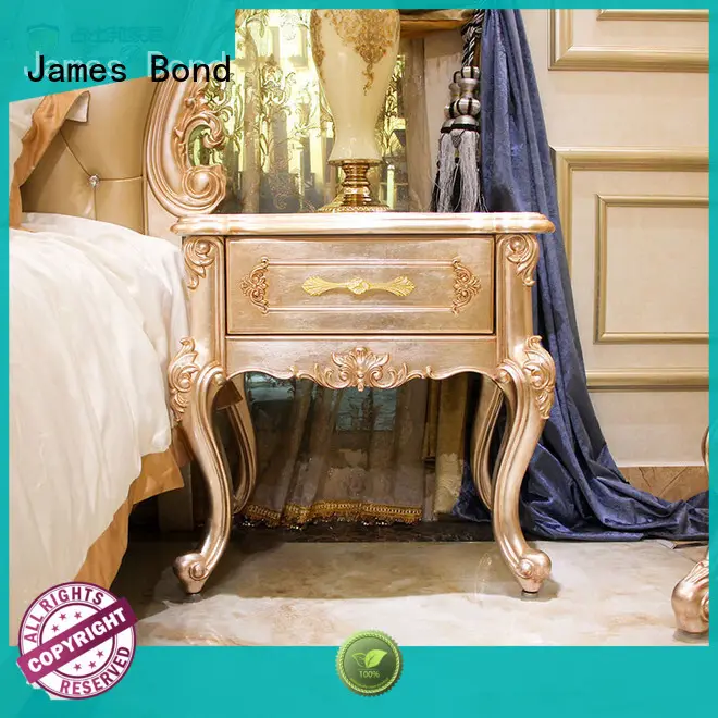 James Bond solid wood classic bedside table wholesale for villa 1