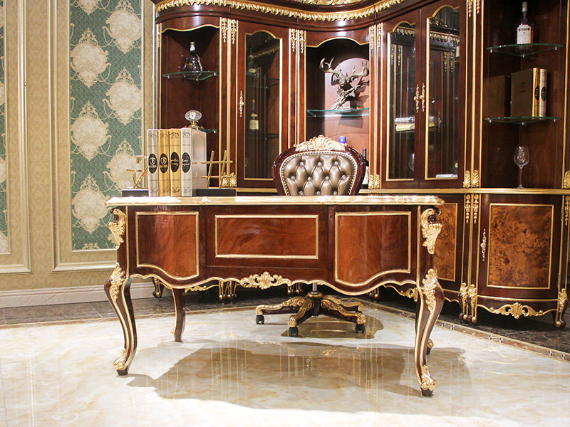 James Bond classical coffee table furniture 14k gold and solid wood with piano resin paint A tank barrels D2806 2