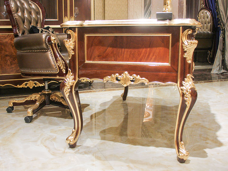 James Bond classical coffee table furniture 14k gold and solid wood with piano resin paint A tank barrels D2806 4