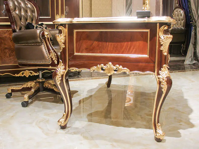 James Bond classical coffee table furniture 14k gold and solid wood with piano resin paint A tank barrels D2805 4