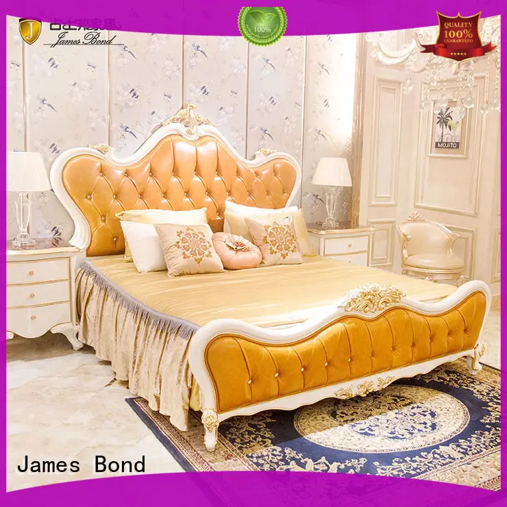 James Bond solid wood luxury bedroom sets from China for villa 1
