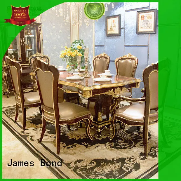 Table à manger traditionnelle en bois de conception moderne de James Bond adaptée aux besoins du client pour la villa 1